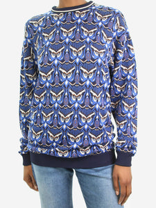 Chloe Blue owl pattern sweater - size XS