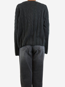 Dagmar Dark grey cable knit jumper - size XS