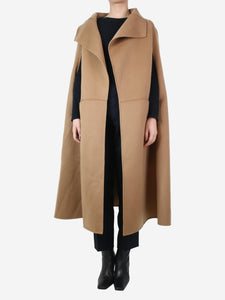 Toteme Brown signature wool cashmere cape - size XS/S