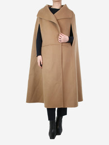 Toteme Brown signature wool cashmere cape - size XS/S