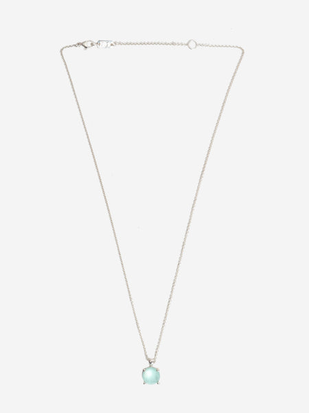 Silver blue stone pendant necklace product image