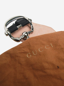 Gucci Black Horsebit leather belt