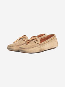 Bottega Veneta Neutral suede boat shoes - size EU 38.5 (UK 5.5)