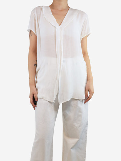 Lanvin White sheer top - size UK 8 Tops Lanvin 