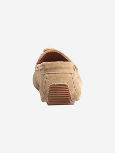 Bottega Veneta Neutral suede boat shoes - size EU 38.5 (UK 5.5)