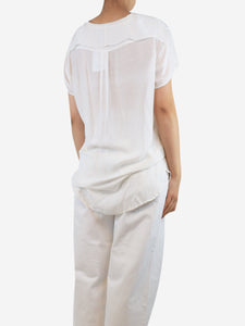 Lanvin Lanvin White sheer top - size UK 8