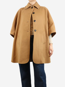 ME+EM Camel wool-blend poncho coat - size S