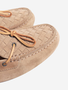 Bottega Veneta Neutral suede boat shoes - size EU 38.5 (UK 5.5)