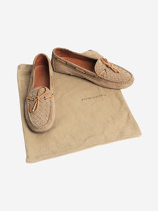 Bottega Veneta Neutral suede boat shoes - size EU 38.5 (UK 5.5)