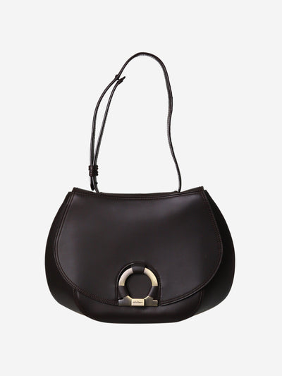 Brown top handle circular flap bag Top Handle Bags Salvatore Ferragamo 