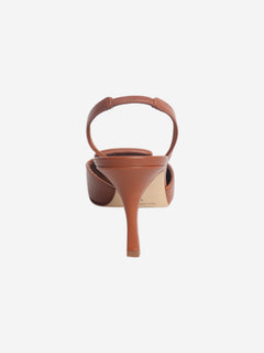 Brown leather slingback heels - size EU 40 (UK 7)