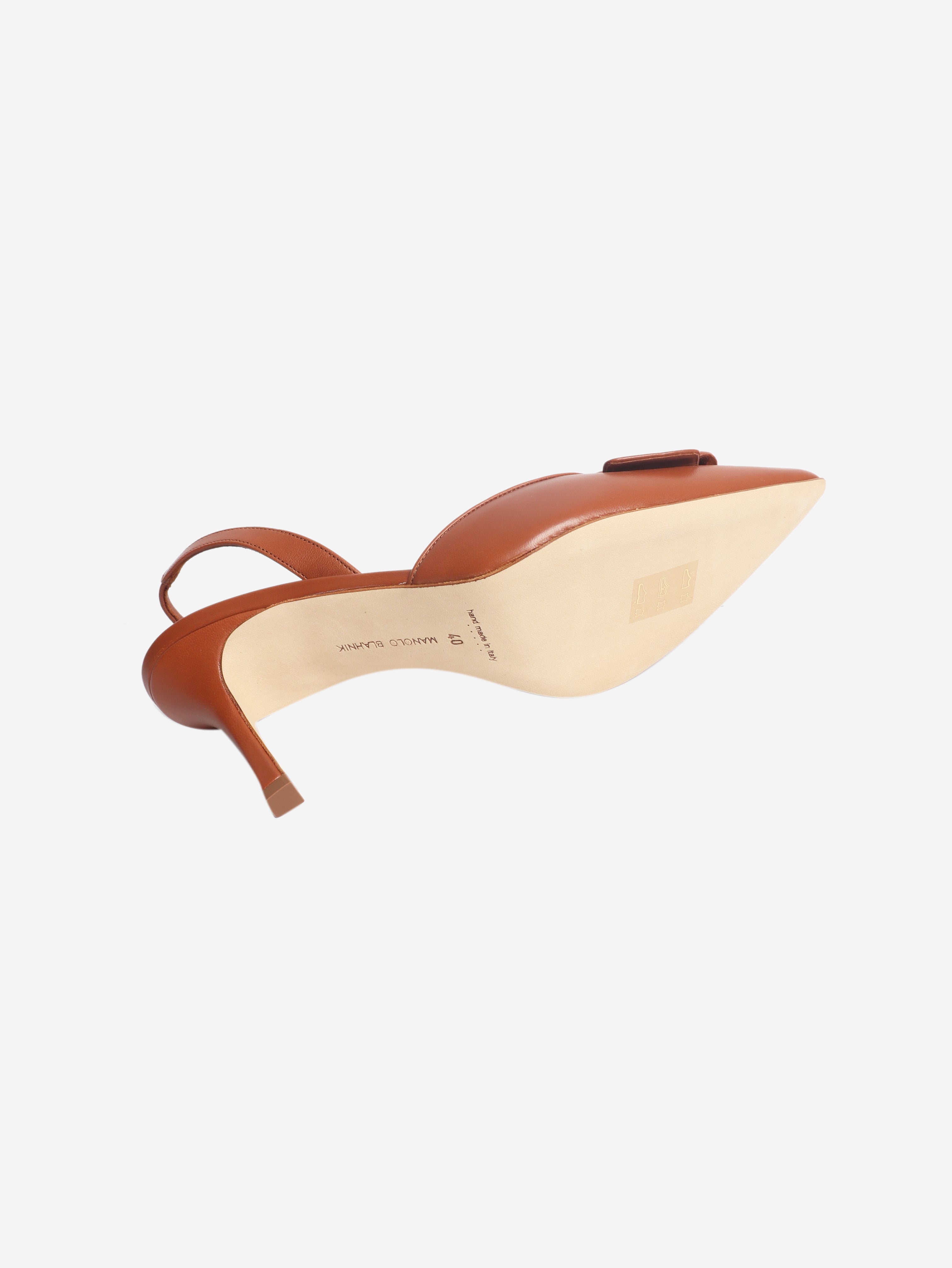 Brown leather slingback heels - size EU 40 (UK 7)