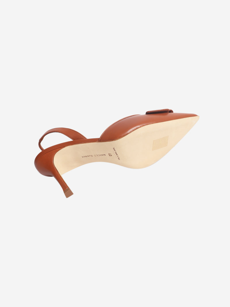 Brown leather slingback heels - size EU 40 (UK 7)