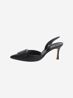Black leather slingback heels - size EU 40 (UK 7)