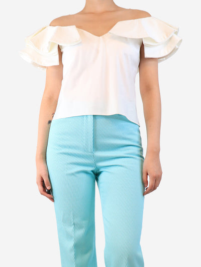 White tulle front top - size S Tops Johanna Ortiz 