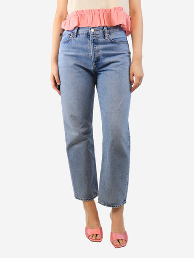 Blue straight leg jeans - size UK 10