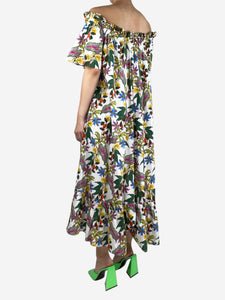 Borgo De Nor Multi off-shoulder floral printed midi dress - size UK 8