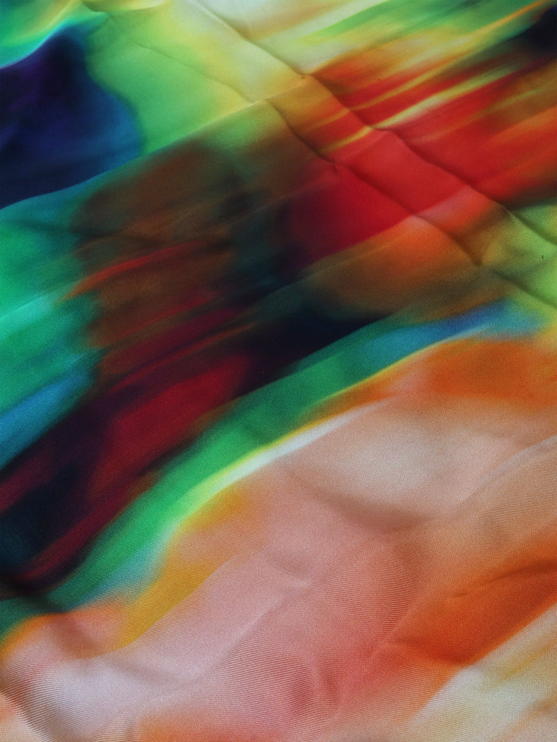 Multicolour artisan-dyed silk scarf Scarves Dries Van Noten 
