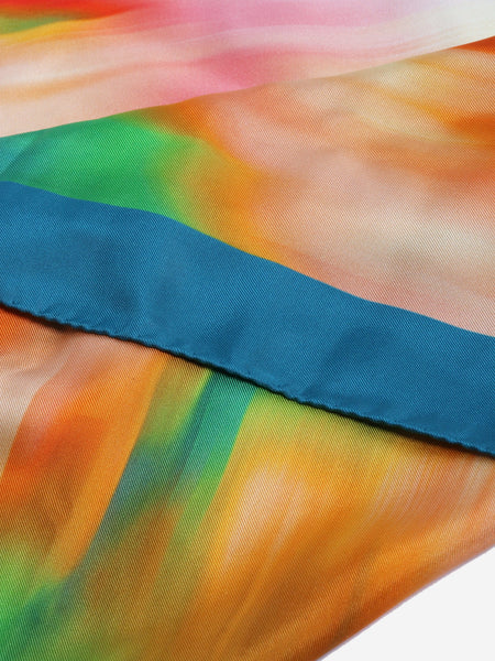 Multicolour artisan-dyed silk scarf alternate image