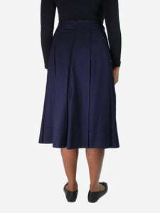 Connolly Navy pleated midi skirt - size UK 16