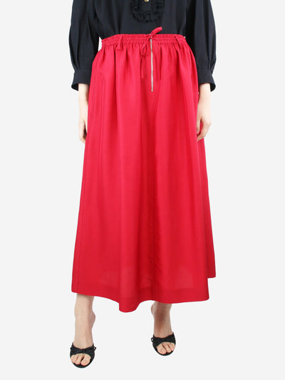 Red silk elasticated skirt - size UK 10 Skirts Joseph 