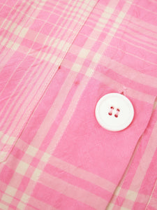 Victoria Beckham Pink light check shirt and trousers set - size UK 8