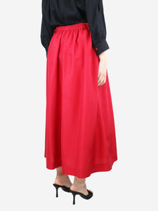 Joseph Red silk elasticated skirt - size UK 10