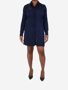 The Row Navy blue silk shirt dress - size US 10