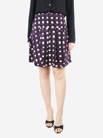 Purple printed pleated mini skirt - size UK 10 Skirts Marni 