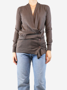 Hermes Brown knit cardigan - size UK 10
