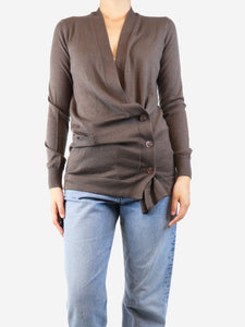 Hermes Brown knit cardigan - size UK 10