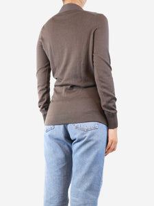 Hermes Brown knit cardigan - size UK 10