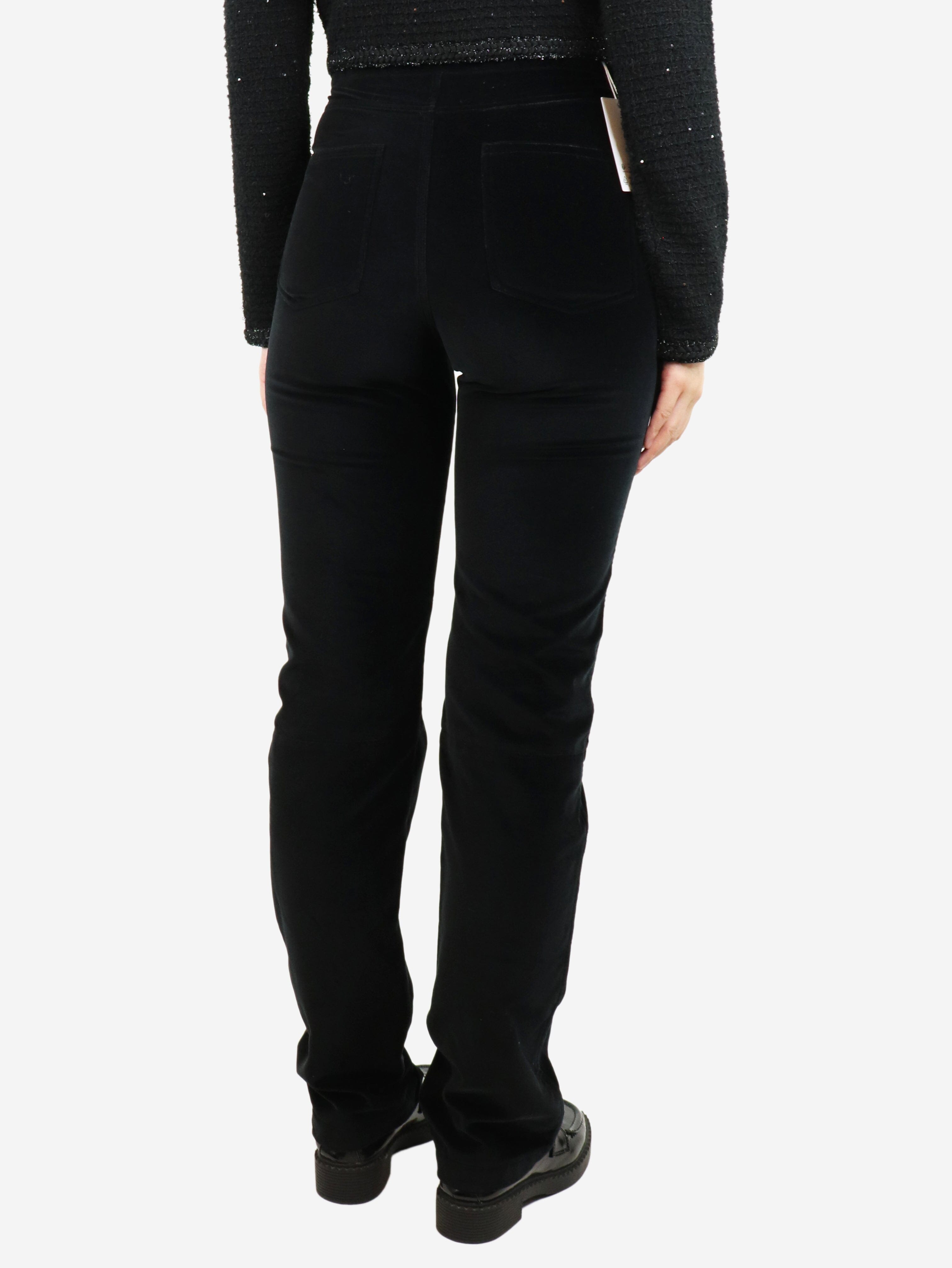 Black velvet straight-leg trousers - size S Trousers Wrong Generation 