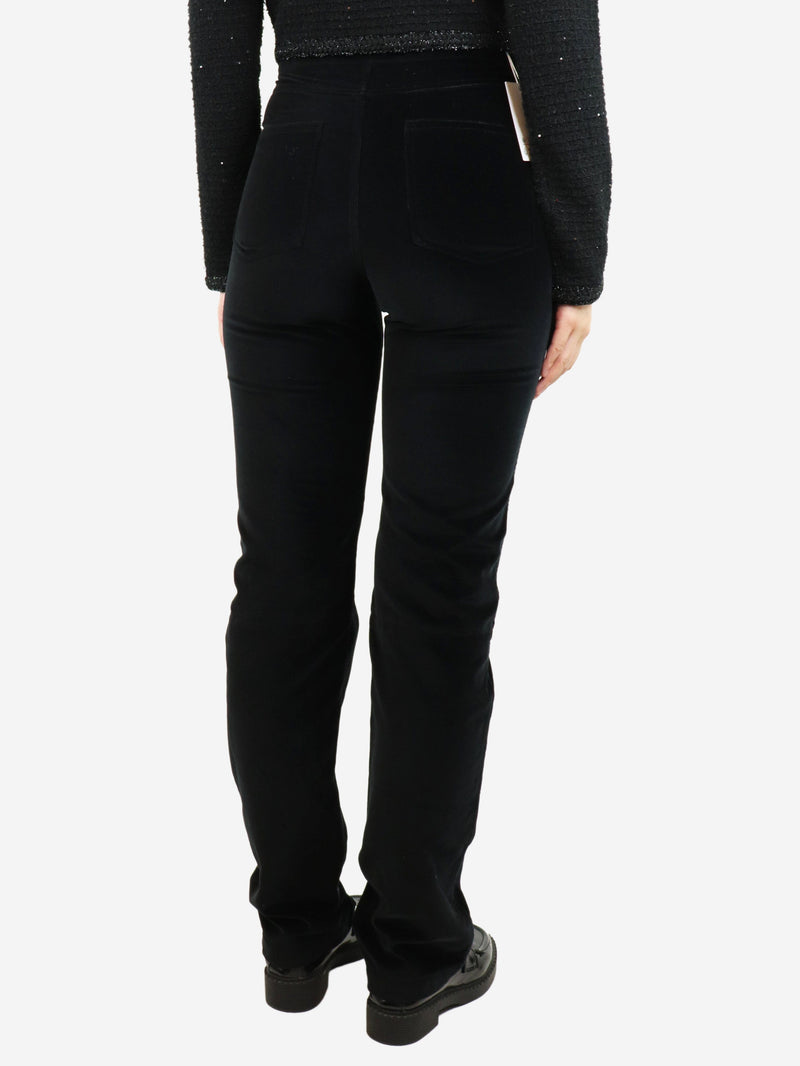 Black velvet straight-leg trousers - size S Trousers Wrong Generation 