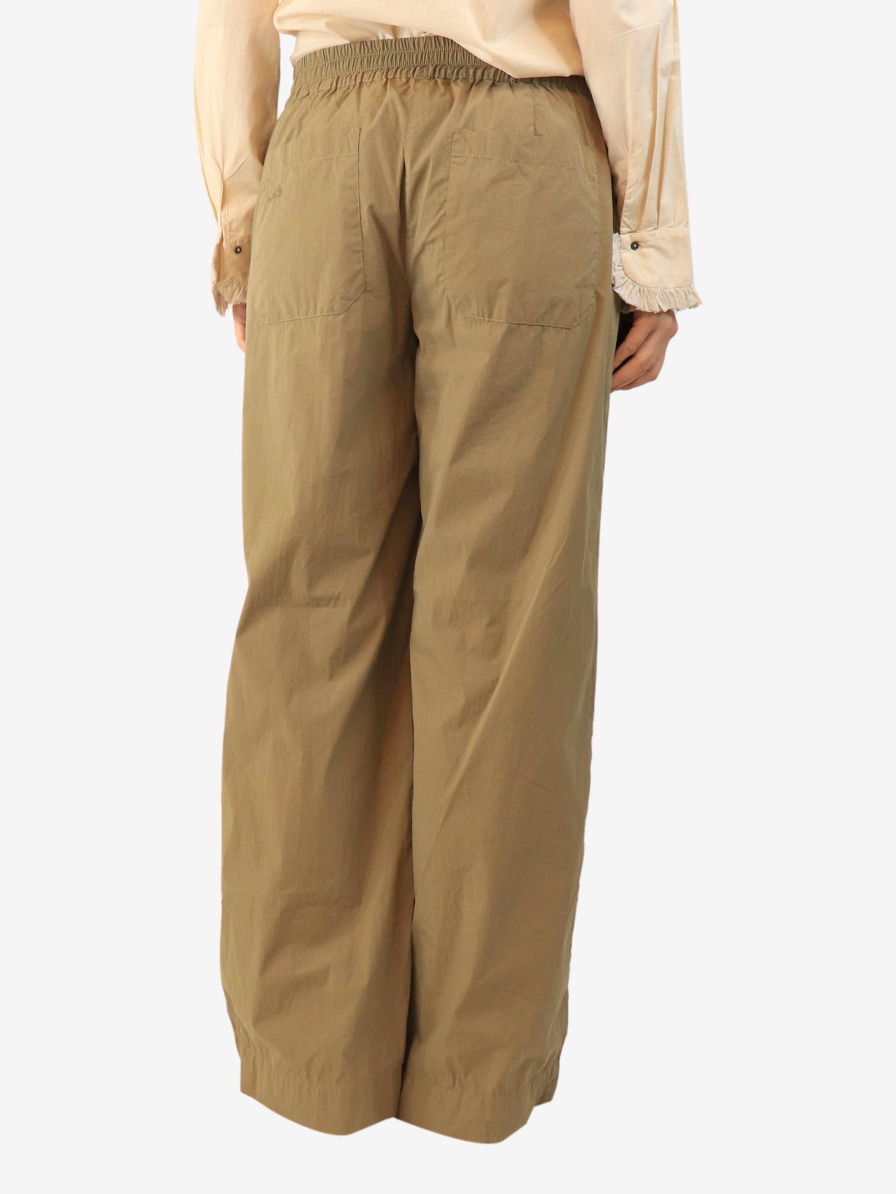 Neutral elasticated taffeta trousers - size M Trousers P.A.R.O.S.H 