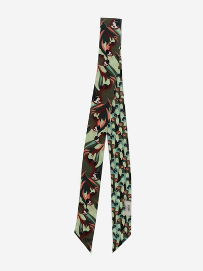 Green silk parrot twilly Scarves Fendi 