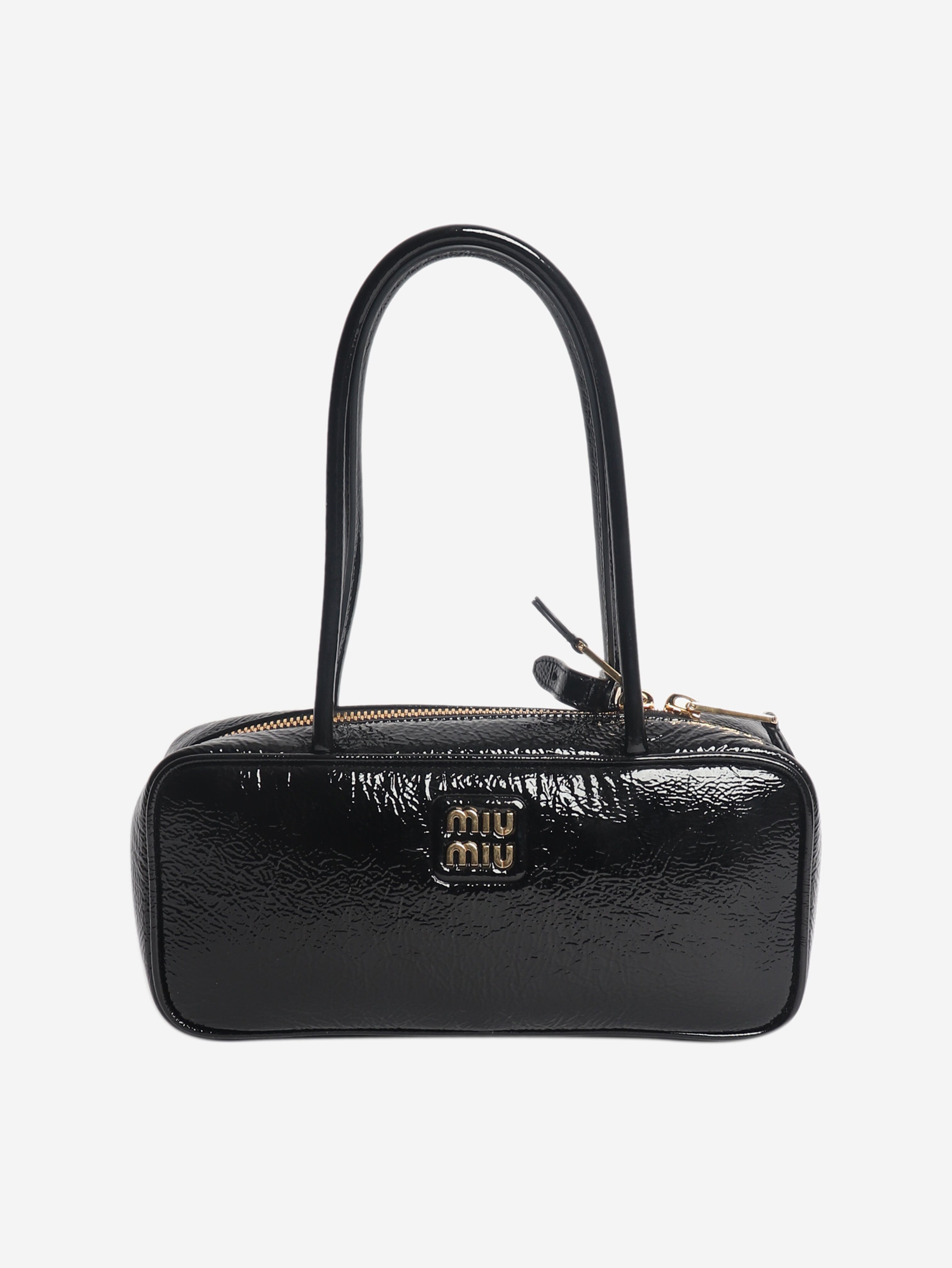 Black Beau patent top handle bag Top Handle Bags Miu Miu 