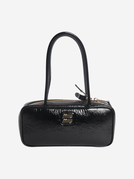 Black Beau patent top handle bag product image
