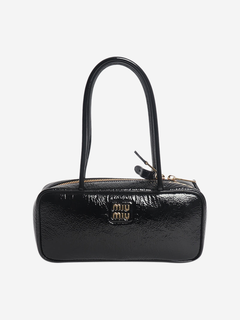 Black Beau patent top handle bag Top Handle Bags Miu Miu 