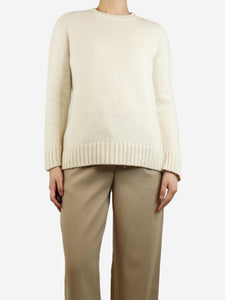 Jenni Kayne White cashmere crewneck jumper - size S