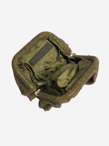 Bendetta Bruzziches Green Diamante pouch