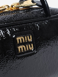 Black Beau patent top handle bag Top Handle Bags Miu Miu 