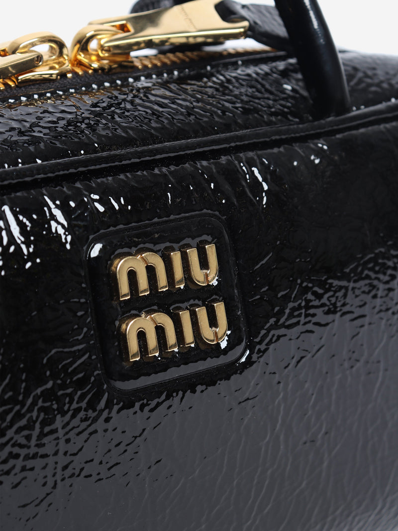 Black Beau patent top handle bag Top Handle Bags Miu Miu 