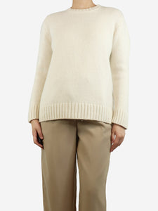 Jenni Kayne White cashmere crewneck jumper - size S