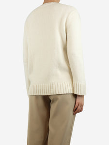 Jenni Kayne White cashmere crewneck jumper - size S