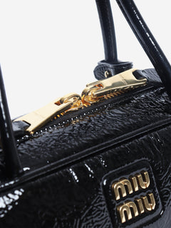 Black Beau patent top handle bag Top Handle Bags Miu Miu 