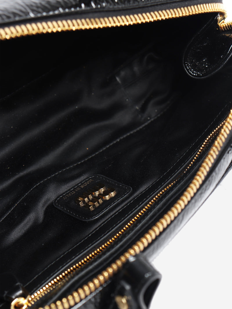 Black Beau patent top handle bag Top Handle Bags Miu Miu 