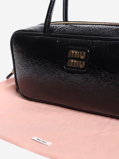Black Beau patent top handle bag Top Handle Bags Miu Miu 