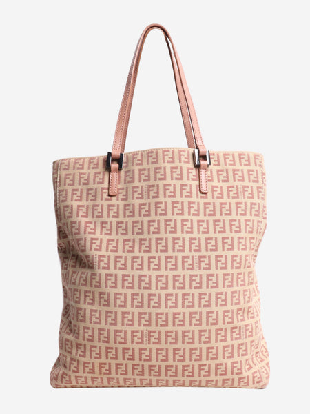 Pink and beige FF Zucca tote alternate image