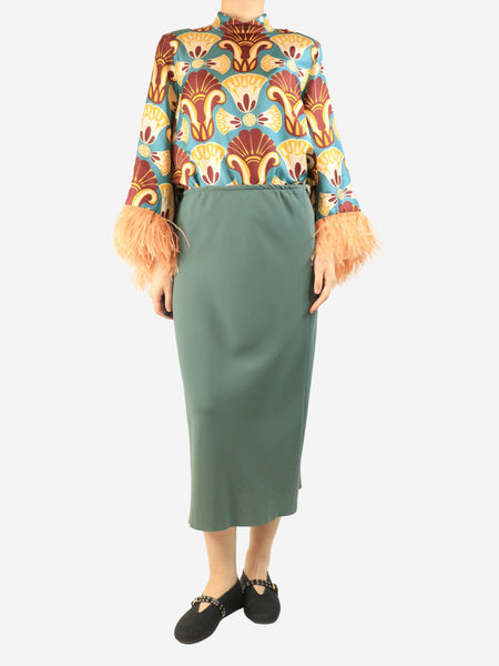 Green midi skirt - size UK 12 alternate image